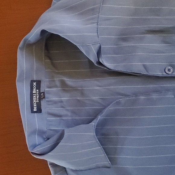 Blue striped button up - Picture 2 of 4